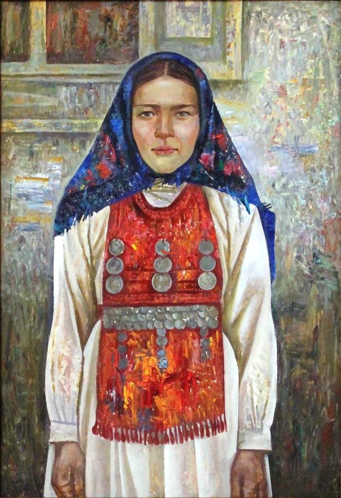 Мухаметшин У.Г. Девушка-башкирка в национальном костюме, 1980